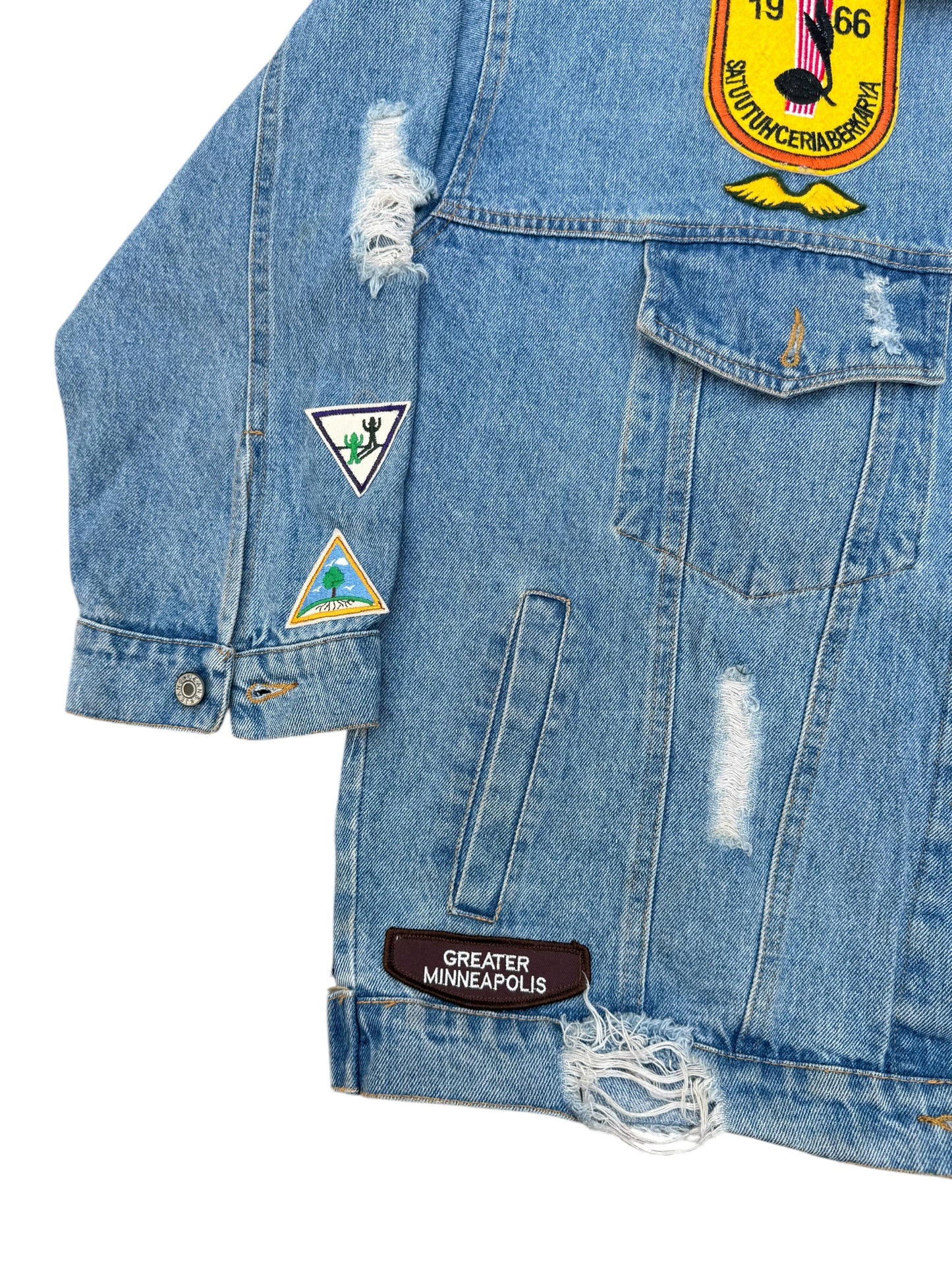 Upcycled patches Denim Jacket
