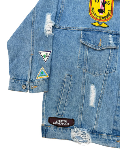 Upcycled patches Denim Jacket