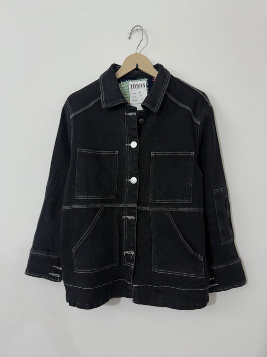 Reversible Denim Crochet Jacket