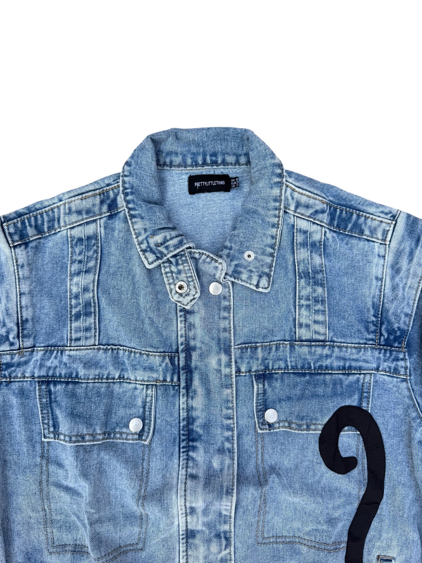 Upcycled Cat Patch Denim Jacket