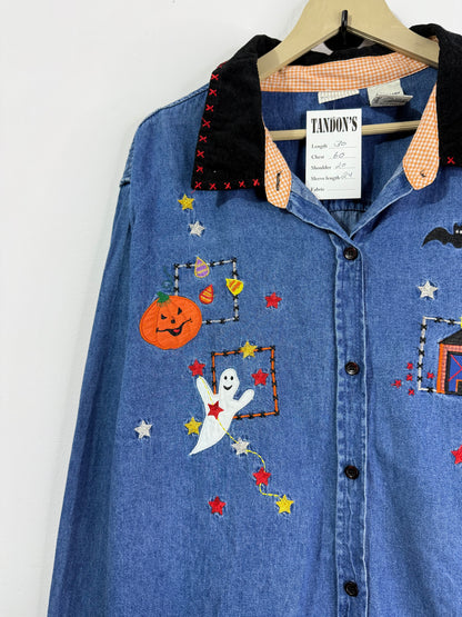 Embroidered Denim Shirt