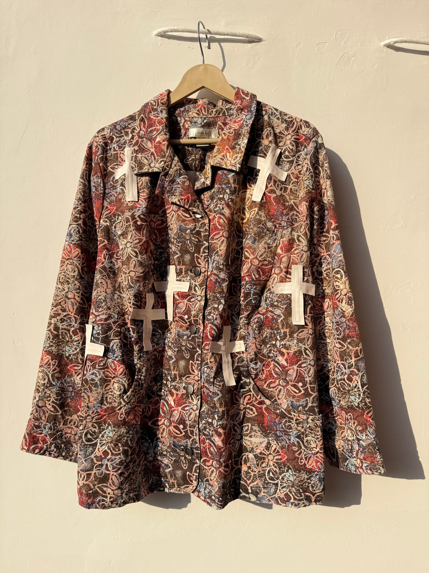 Customised velvet work patch Denim Jacket