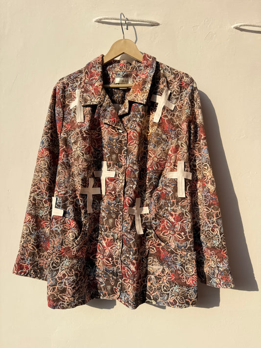 Customised velvet work patch Denim Jacket