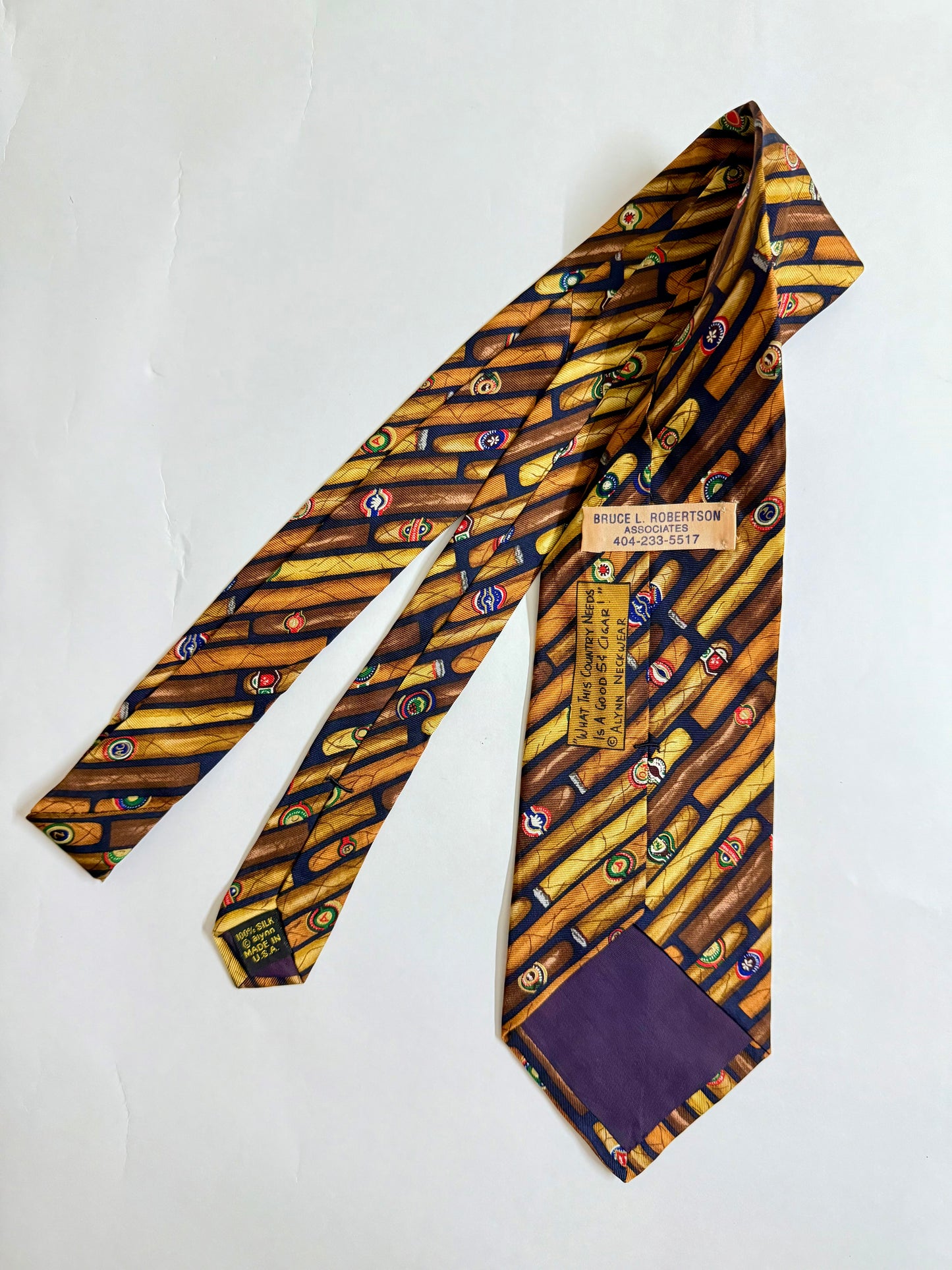Bruce L Robertson Vintage Silk Tie