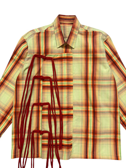 Cheongsam Orange Check 100% Cotton Shirt