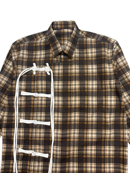 Cheongsam Brown 100% Cotton Shirt