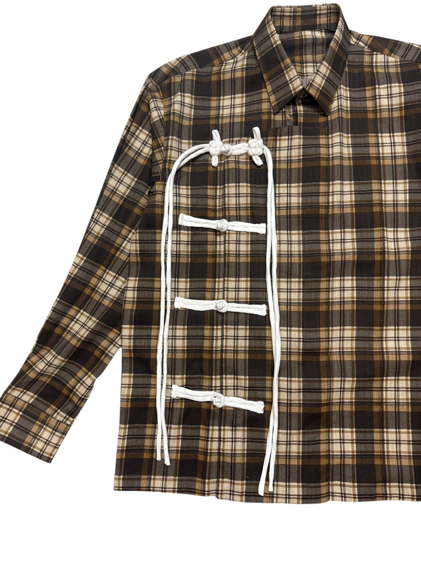 Cheongsam Brown 100% Cotton Shirt