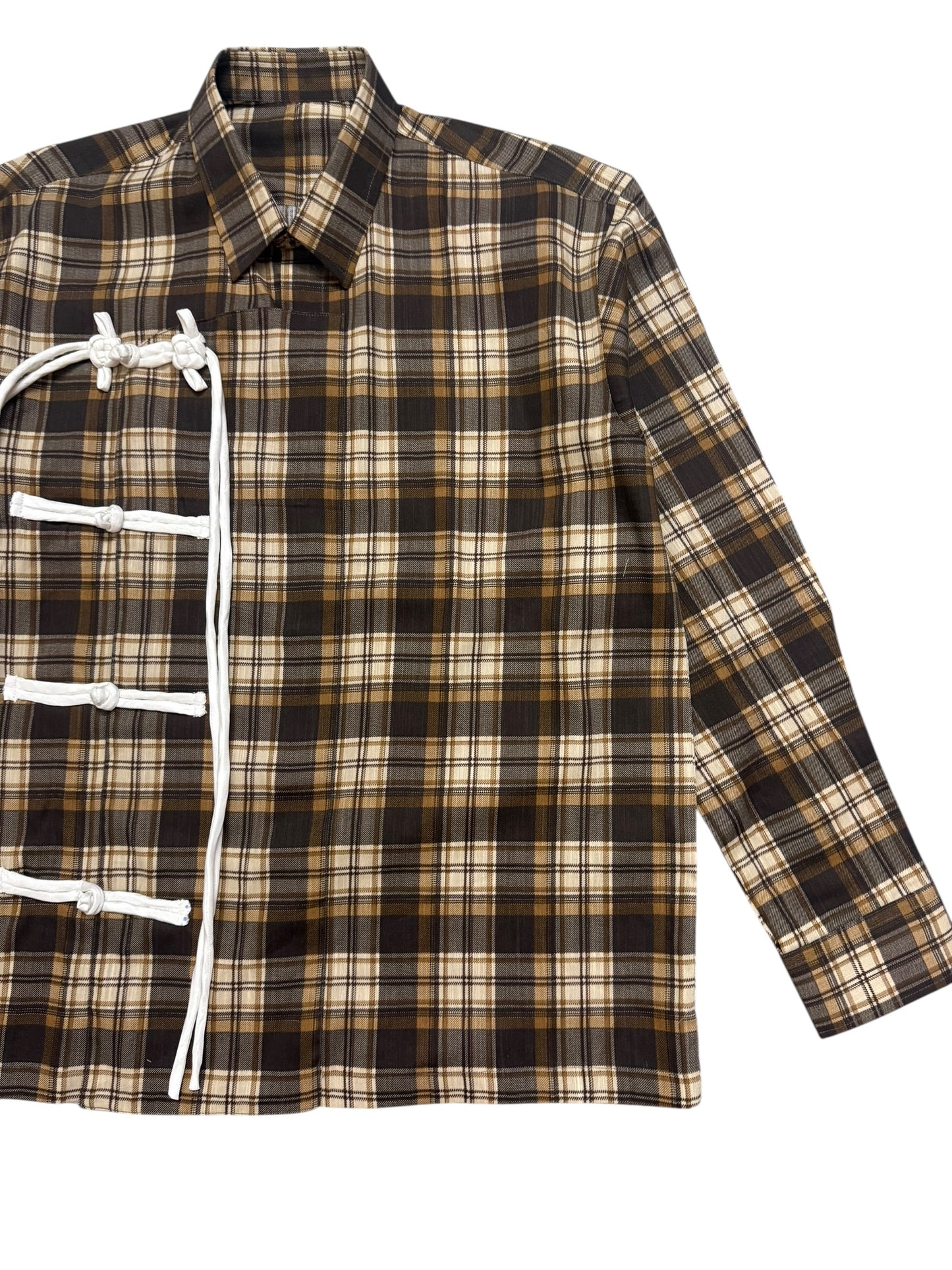 Cheongsam Brown 100% Cotton Shirt