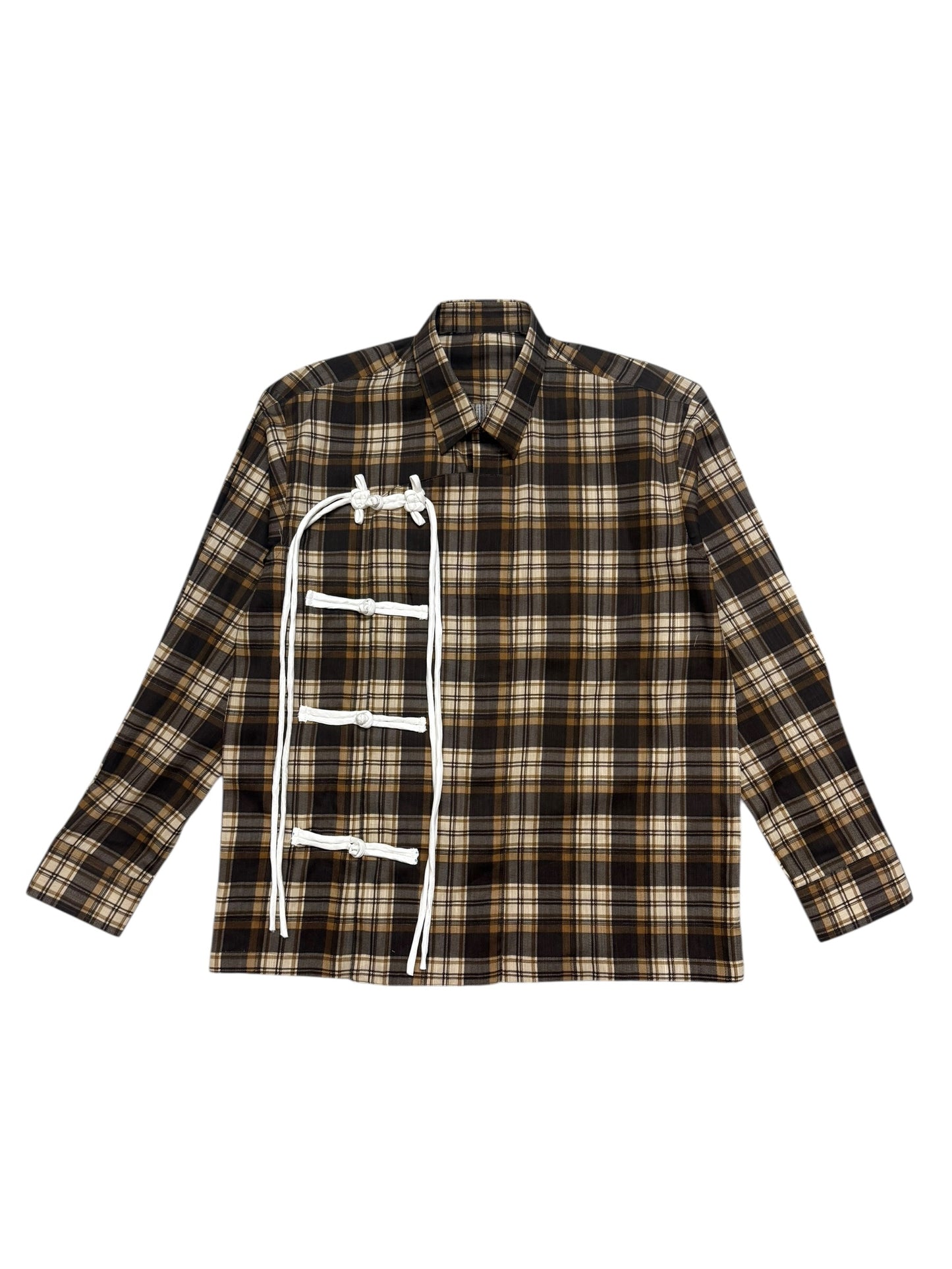 Cheongsam Brown 100% Cotton Shirt