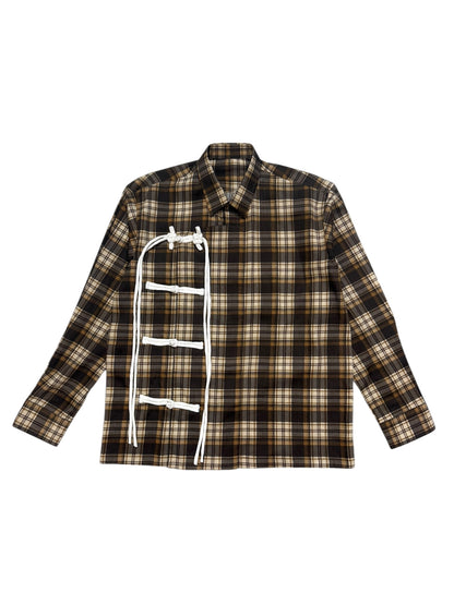 Cheongsam Brown 100% Cotton Shirt