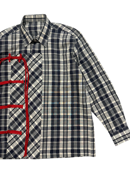 Cheongsam Black Check 100% Cotton Shirt