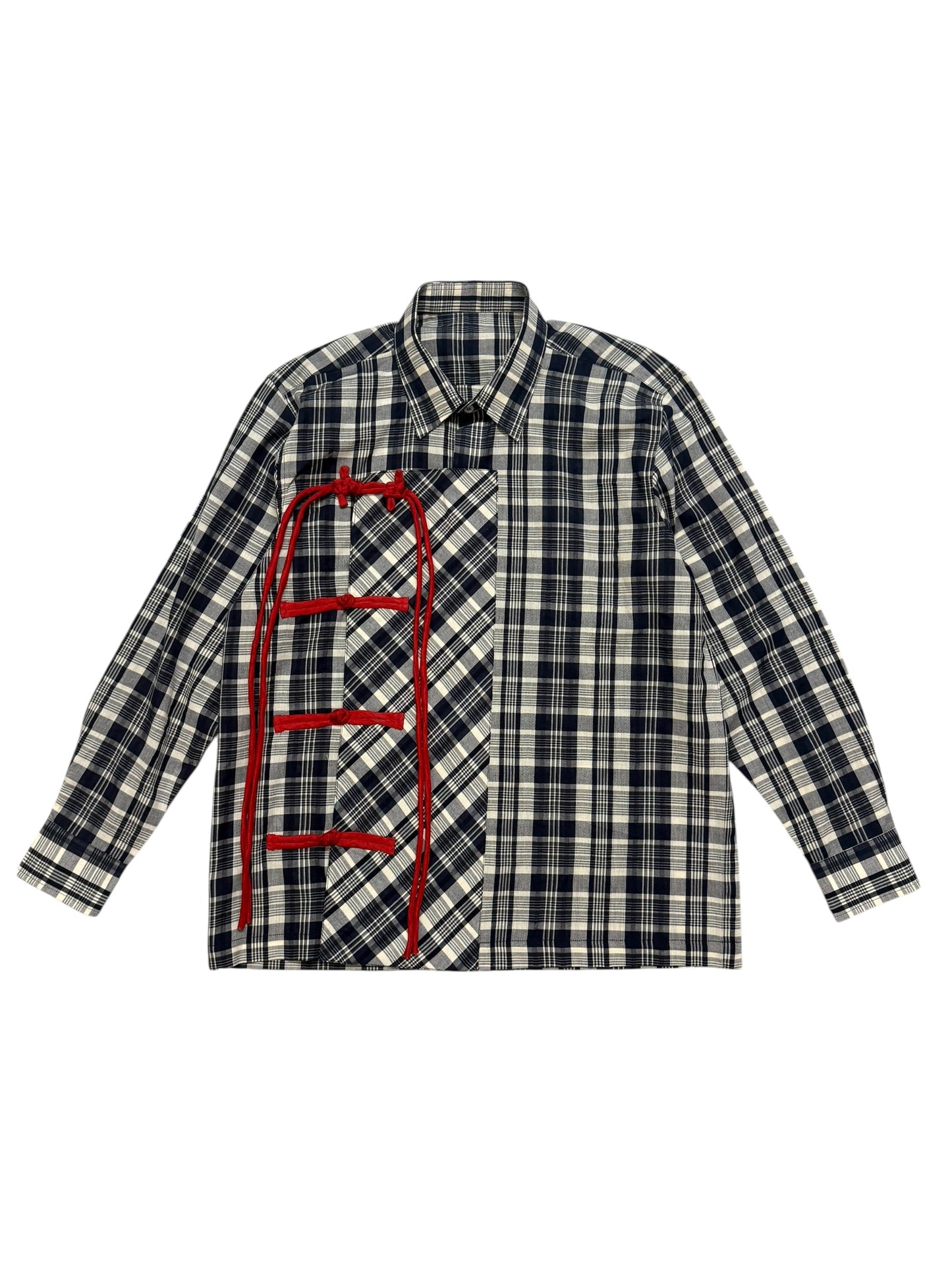Cheongsam Black Check 100% Cotton Shirt