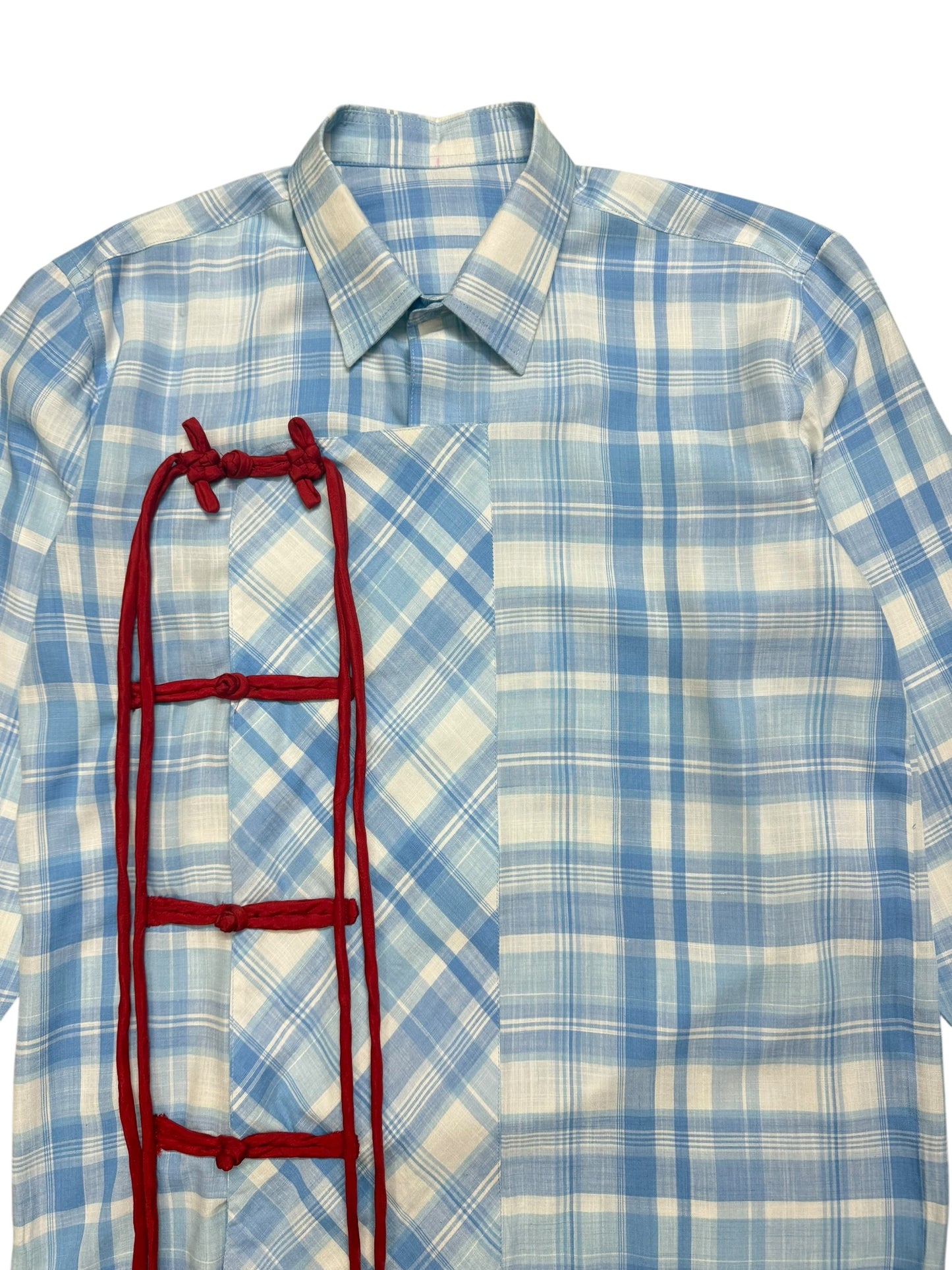 Cheongsam Blue 100% Cotton Shirt