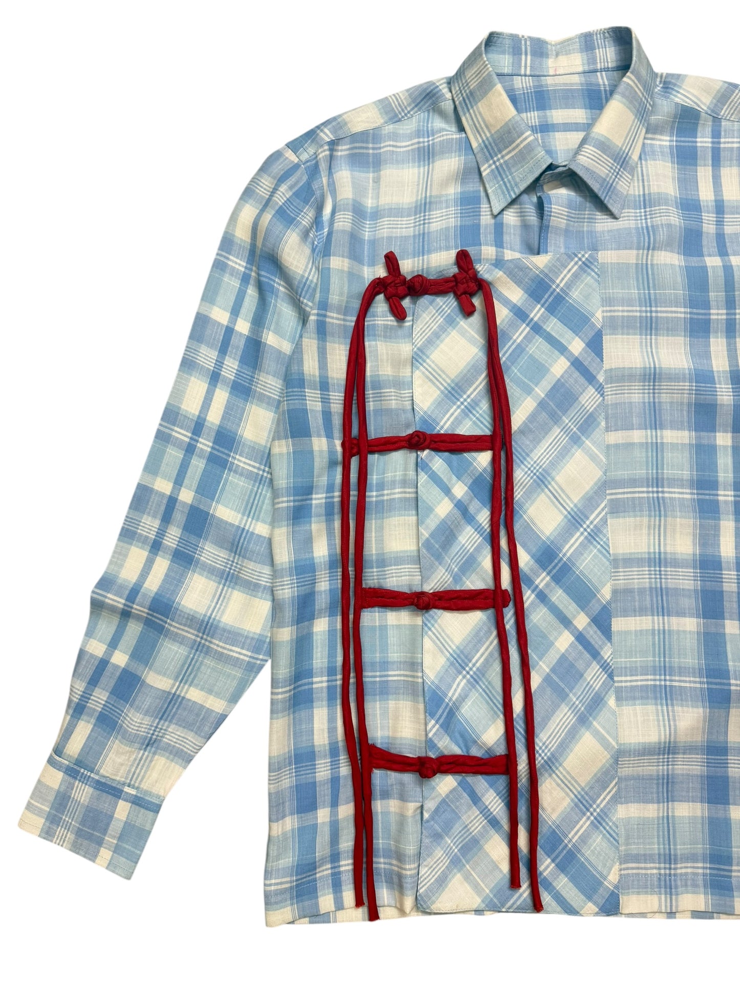 Cheongsam Blue 100% Cotton Shirt