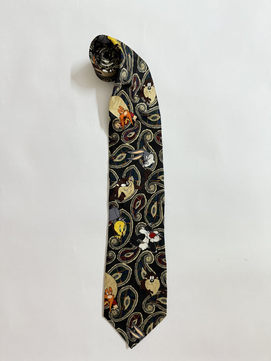 Looney Tunes Mania vintage silk tie