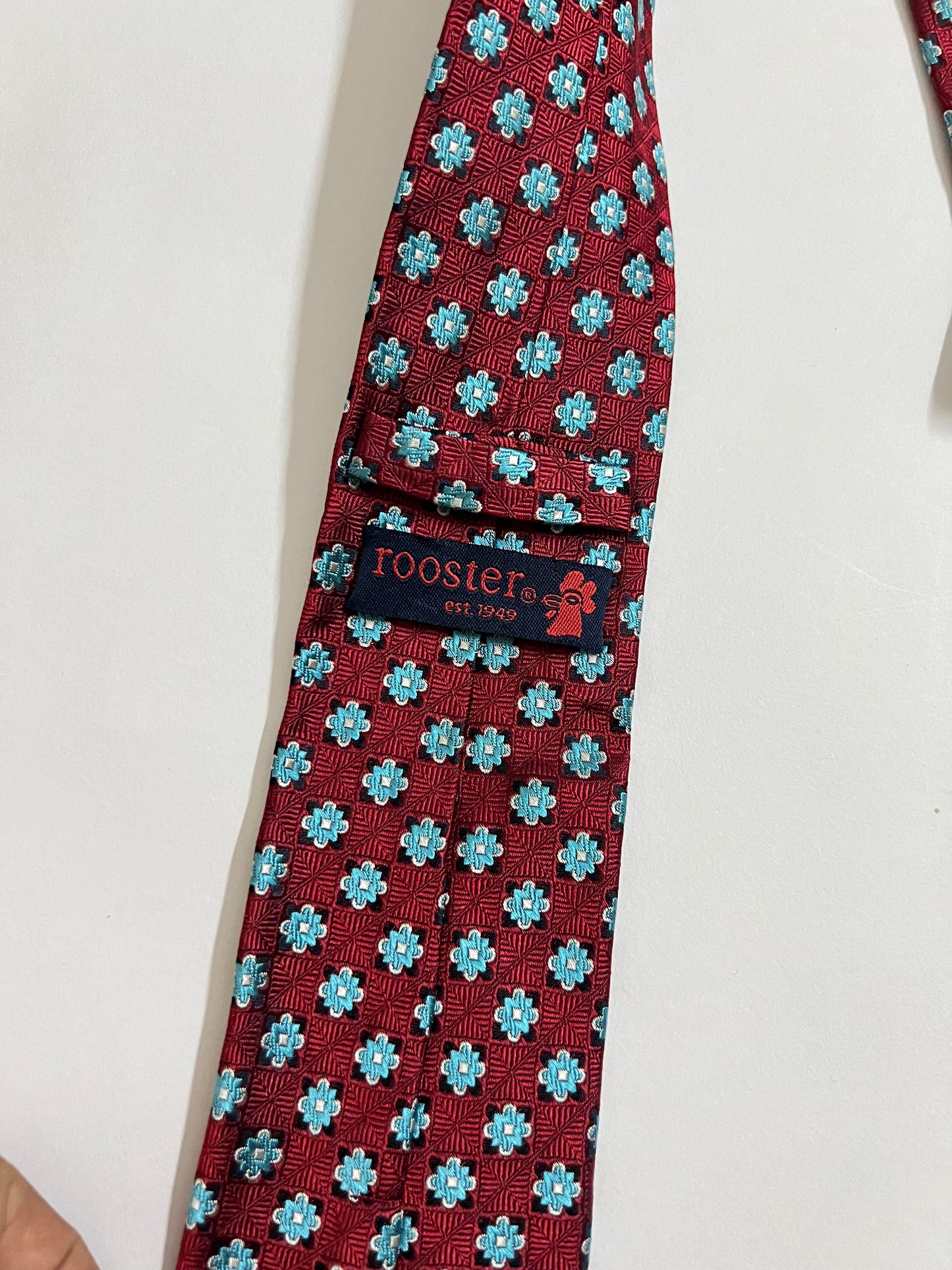 Rooster vintage silk tie