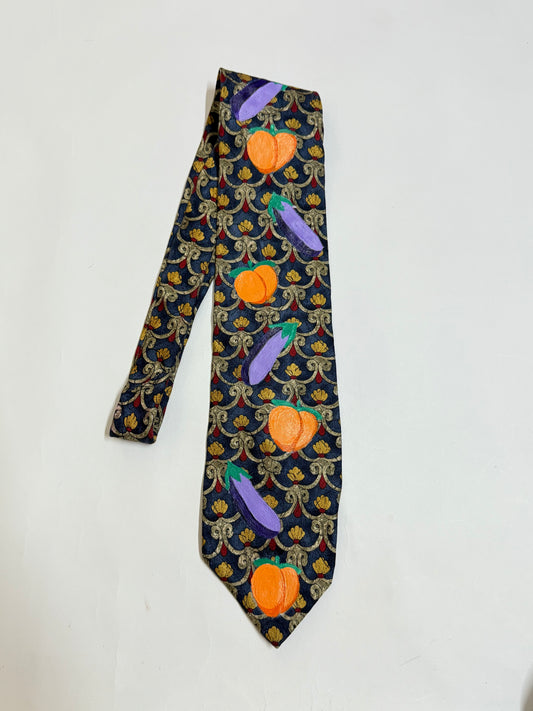 Emoji Handpaint  vintage silk tie