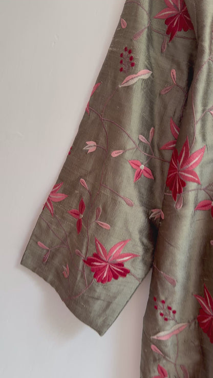 Lila Silk Embroidered Jacket