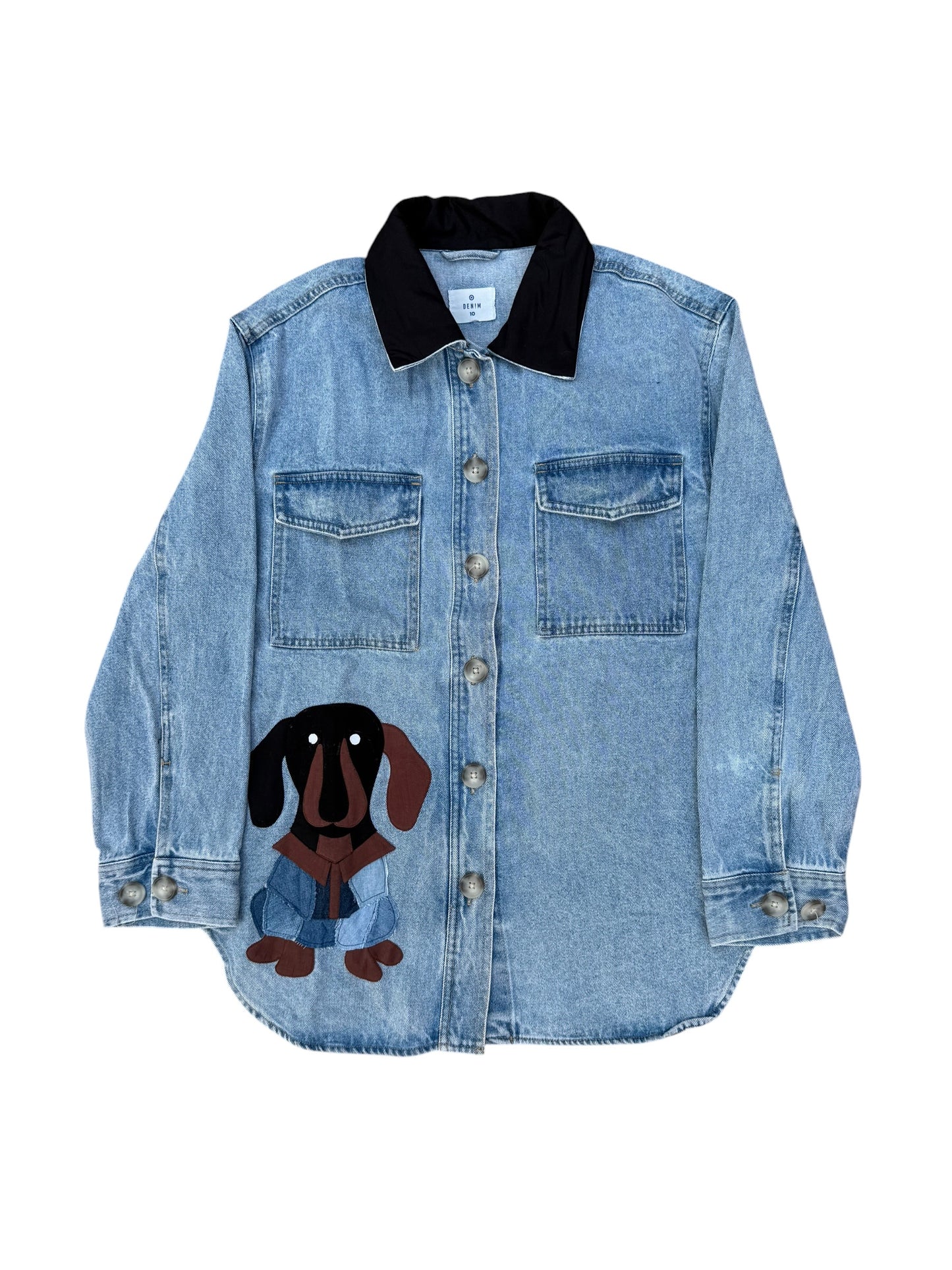 Upcycled Dog Patch Denim Jacket
