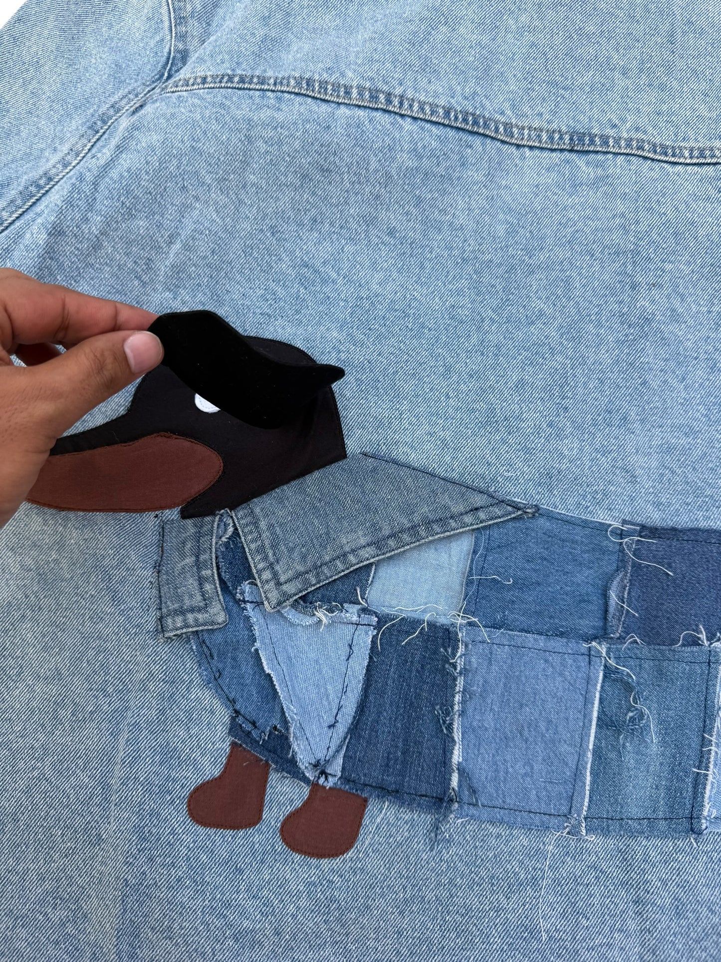 Upcycled Dog Patch Denim Jacket