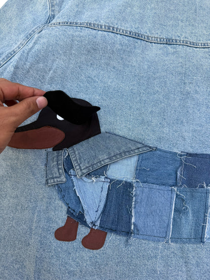 Upcycled Dog Patch Denim Jacket