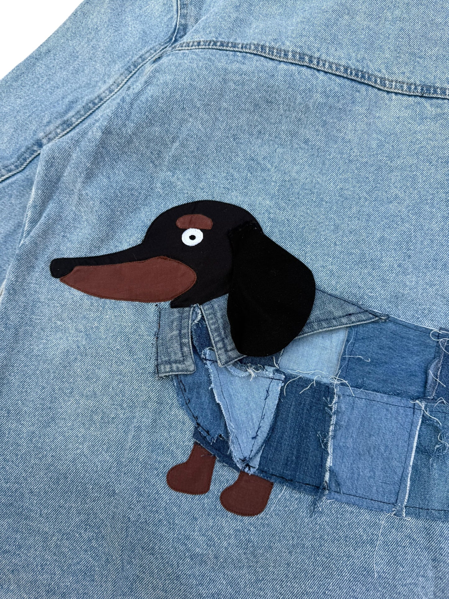 Upcycled Dog Patch Denim Jacket