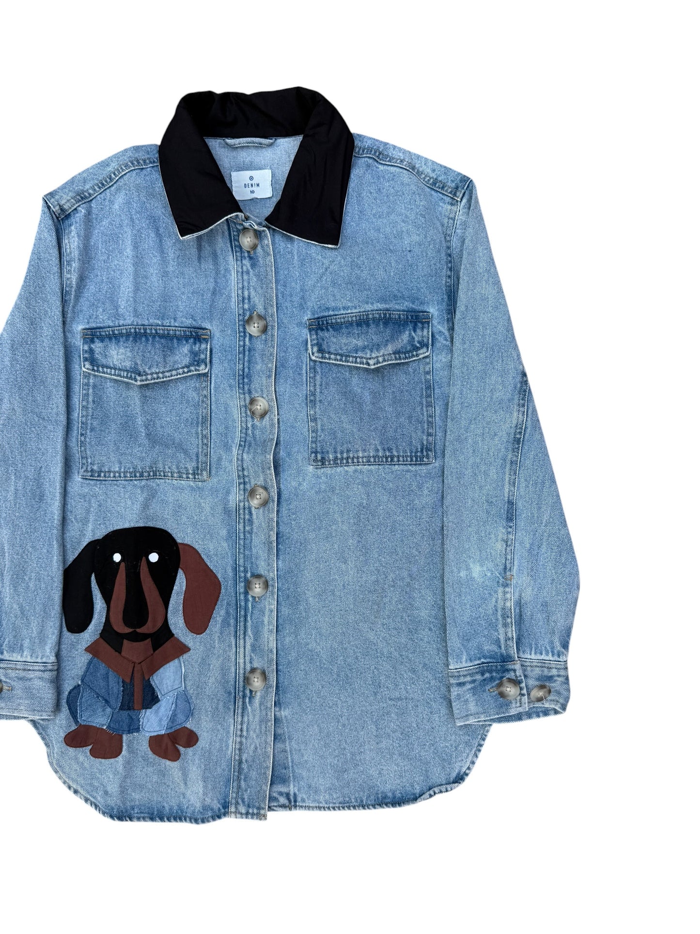 Upcycled Dog Patch Denim Jacket