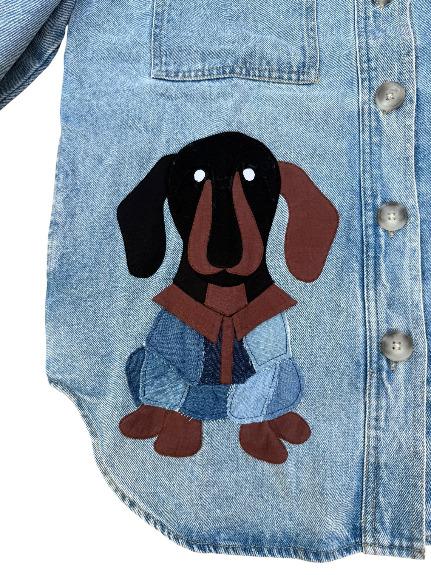 Upcycled Dog Patch Denim Jacket