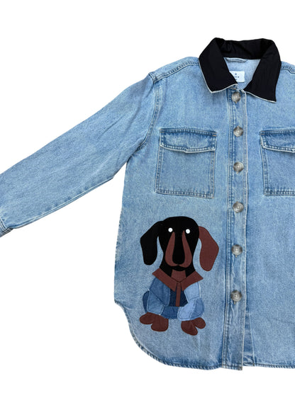 Upcycled Dog Patch Denim Jacket