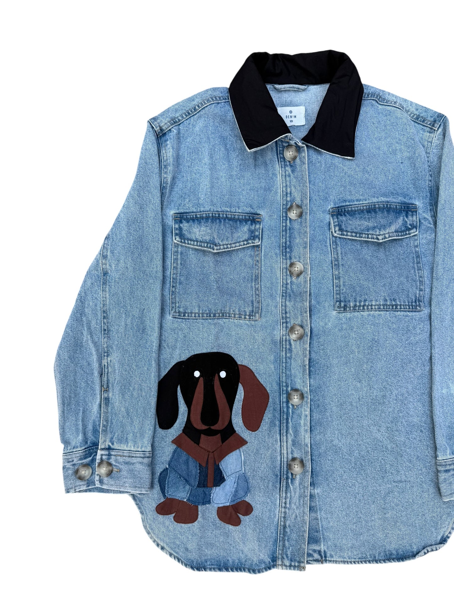 Upcycled Dog Patch Denim Jacket