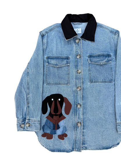Upcycled Dog Patch Denim Jacket