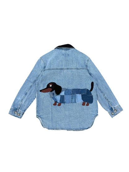 Upcycled Dog Patch Denim Jacket