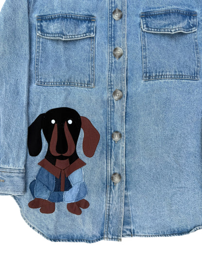 Upcycled Dog Patch Denim Jacket