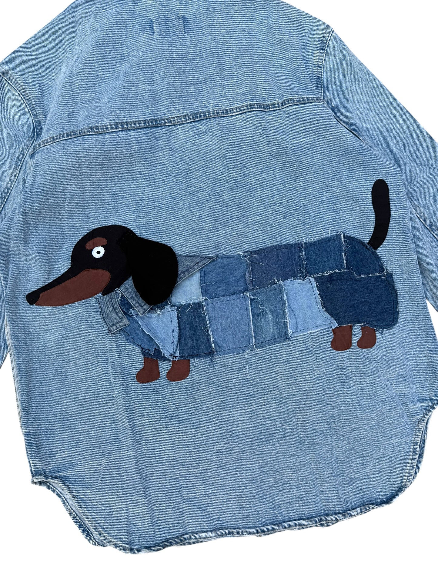 Upcycled Dog Patch Denim Jacket